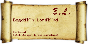 Bogdán Loránd névjegykártya