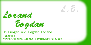 lorand bogdan business card