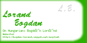 lorand bogdan business card